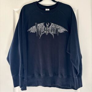 Disney Maleficent Black Silver Rhinestone Sparkle Pullover Sweatshirt 2XL